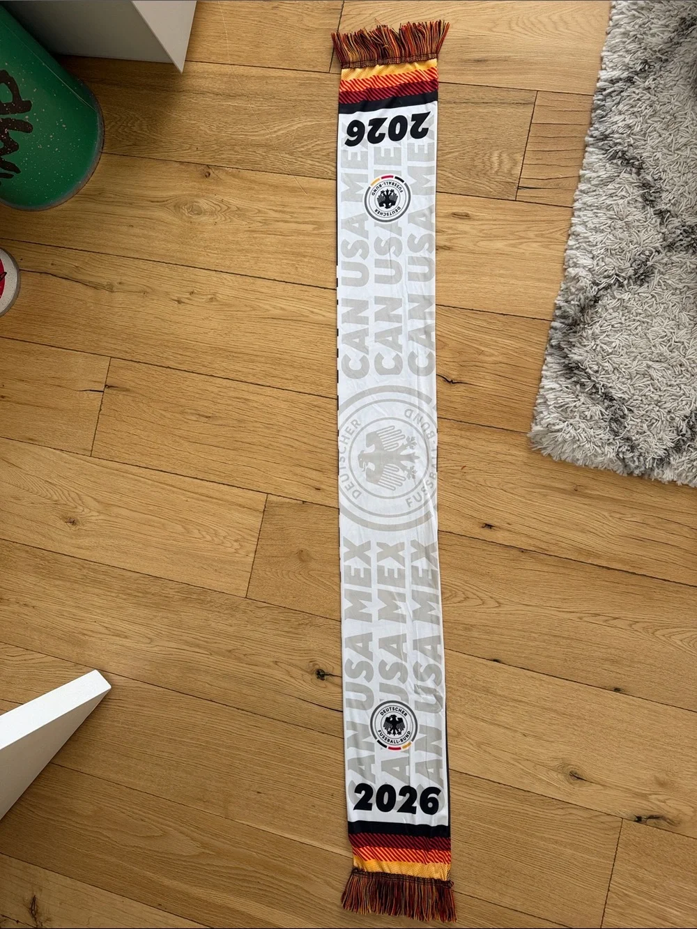 Germany 2026 Scarf with DFB Crest - White, Black, Red, Gold